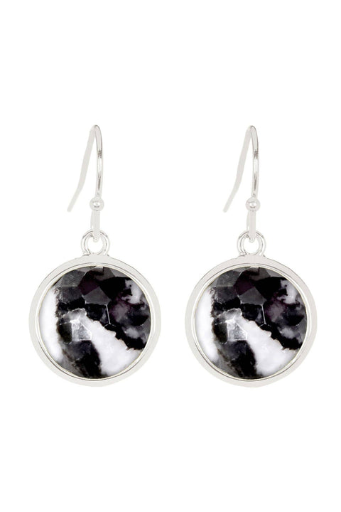 Zebra Jasper Round Earrings - SF