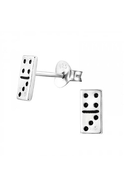 Sterling Silver Domino Ear Studs - SS