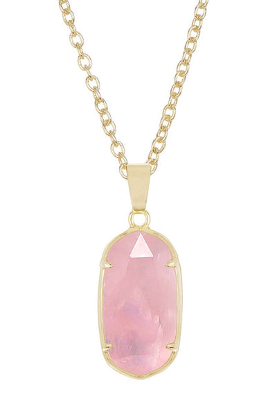 Rose Quartz Casey Pendant Necklace - GF