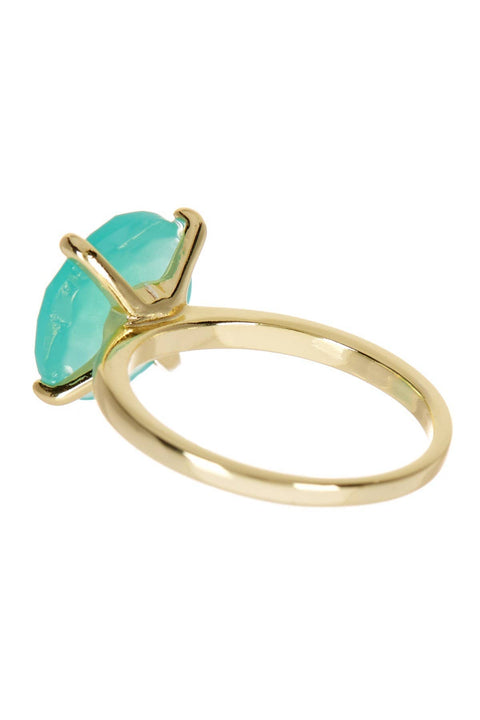 Amazonite Crystal Prong Set Round Ring - GF