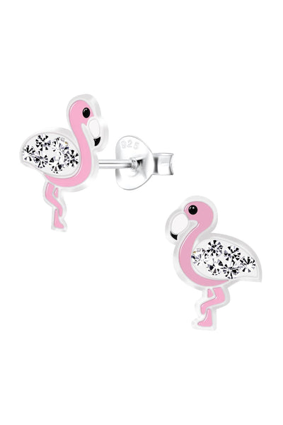 Sterling Silver Flamingo Post Earrings - SS