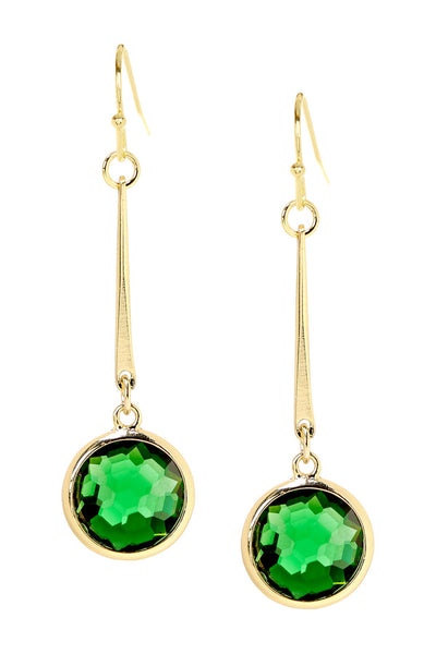 Emerald Crystal Dangle Earrings - GF