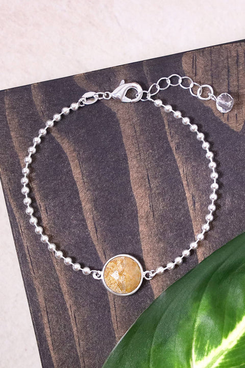 Lily Fossil Beaded Charm Bracelet - SF