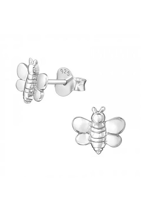 Sterling Silver Bee Ear Studs - SS