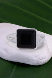 Black Onyx Square Cut Ring - SF