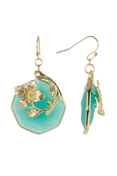 Amazonite Drop Earrings In Gold - GF