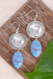 Murano Glass & Vintage Disc Drop Earrings - SF