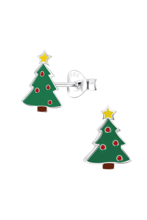 Sterling Silver Christmas Tree Post Earrings - SS