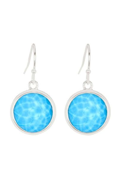 Turquoise Quartz Round Earrings - SF