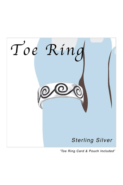 Sterling Silver Spiral Adjustable Toe Ring - SS