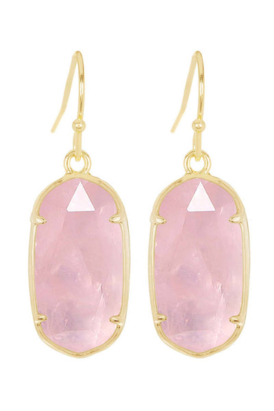 Rose Quartz Casey Drop Earrings - GF