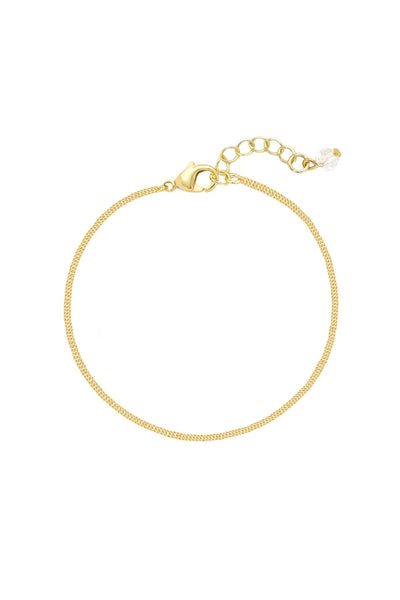 14k Gold Plated 1.5mm Curb Chain Bracelet - GP