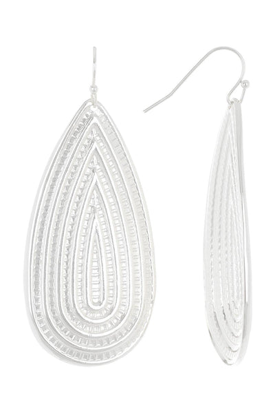 Metal Teardrop Drop Earrings - SF