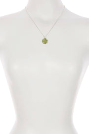 Peridot Round Shaped Pendant Necklace - SF