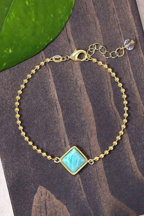 Amazonite Beaded Charm Bracelet - GF