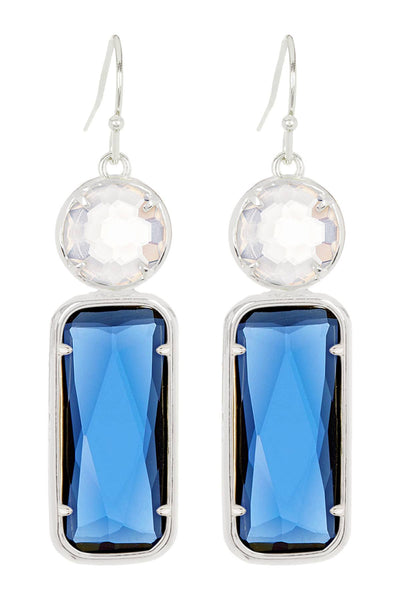 London Blue & Moonstone Crystal Drop Earrings - SF