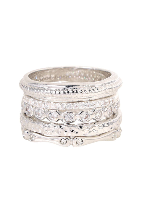 5Pcs CZ Stack Ring Set - SF