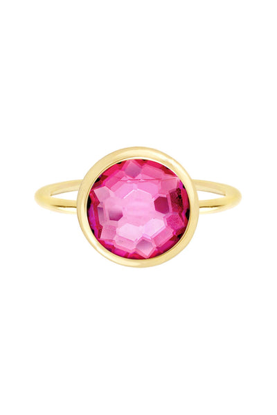 Raspberry Crystal Round Ring - GF