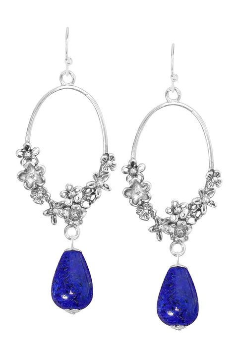 Lapis & Blossoms Drop Earrings - SF