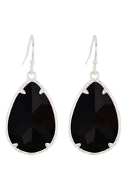 Black Onyx Fancy Cut Drop Earrings - SF