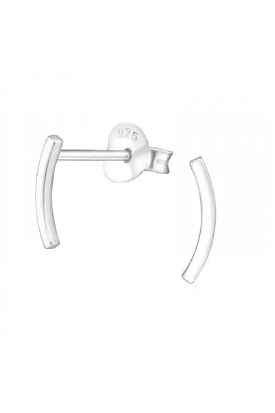 Sterling Silver Curved Bar Ear Studs - SS