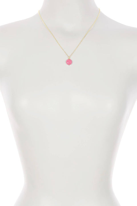 Pink Murano Glass Beads Charm Necklace - GF