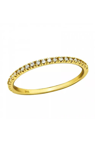 Sterling Silver Vermeil With CZ Stackable Ring - VM