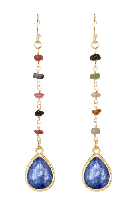 Kyanite & Mixed Stone Drop Earrings - GF