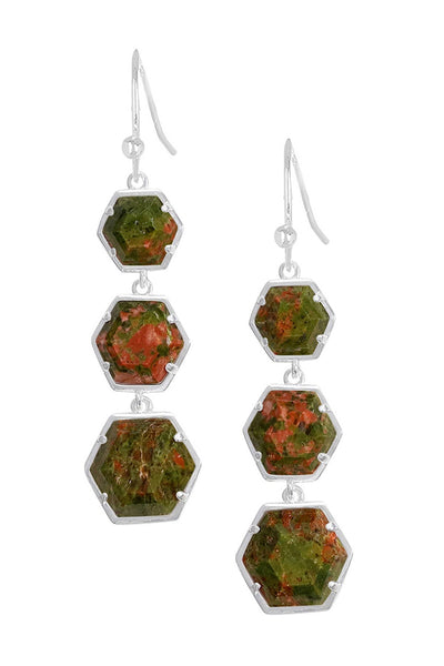 Unakite Statement Earrings - SF