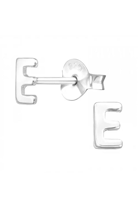 Sterling Silver Individual Letter Ear Studs - SS