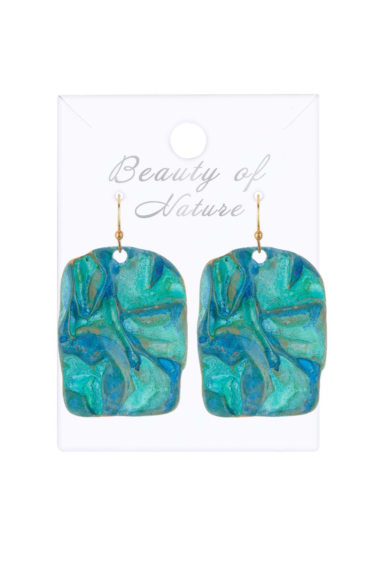 Natural Verdigris Patina Statement Earrings - BR