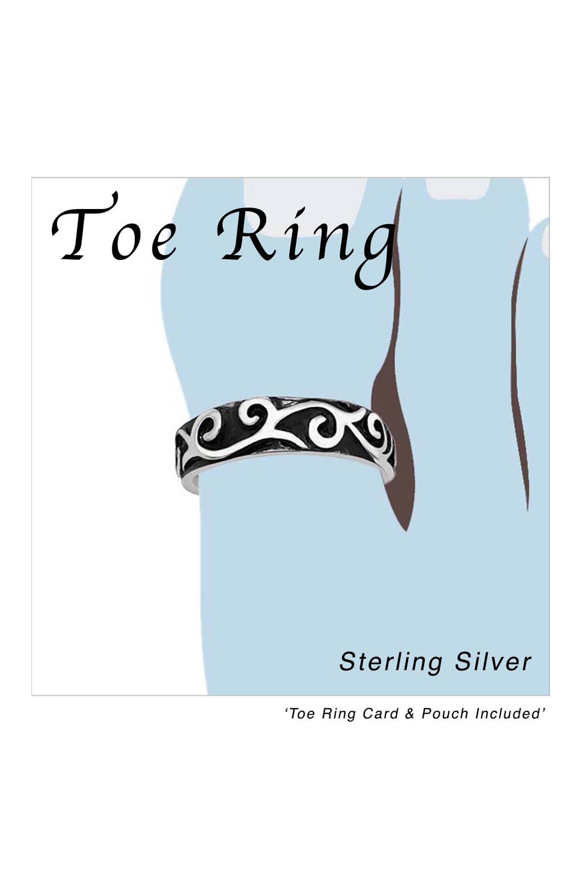 Sterling Silver Wave Adjustable Toe Ring - SS