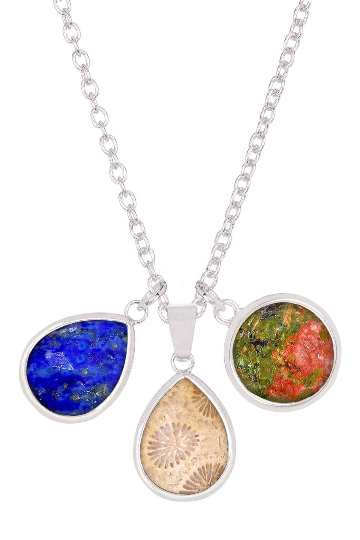 Sterling Silver & Mixed Gemstone Selena Necklace - SS