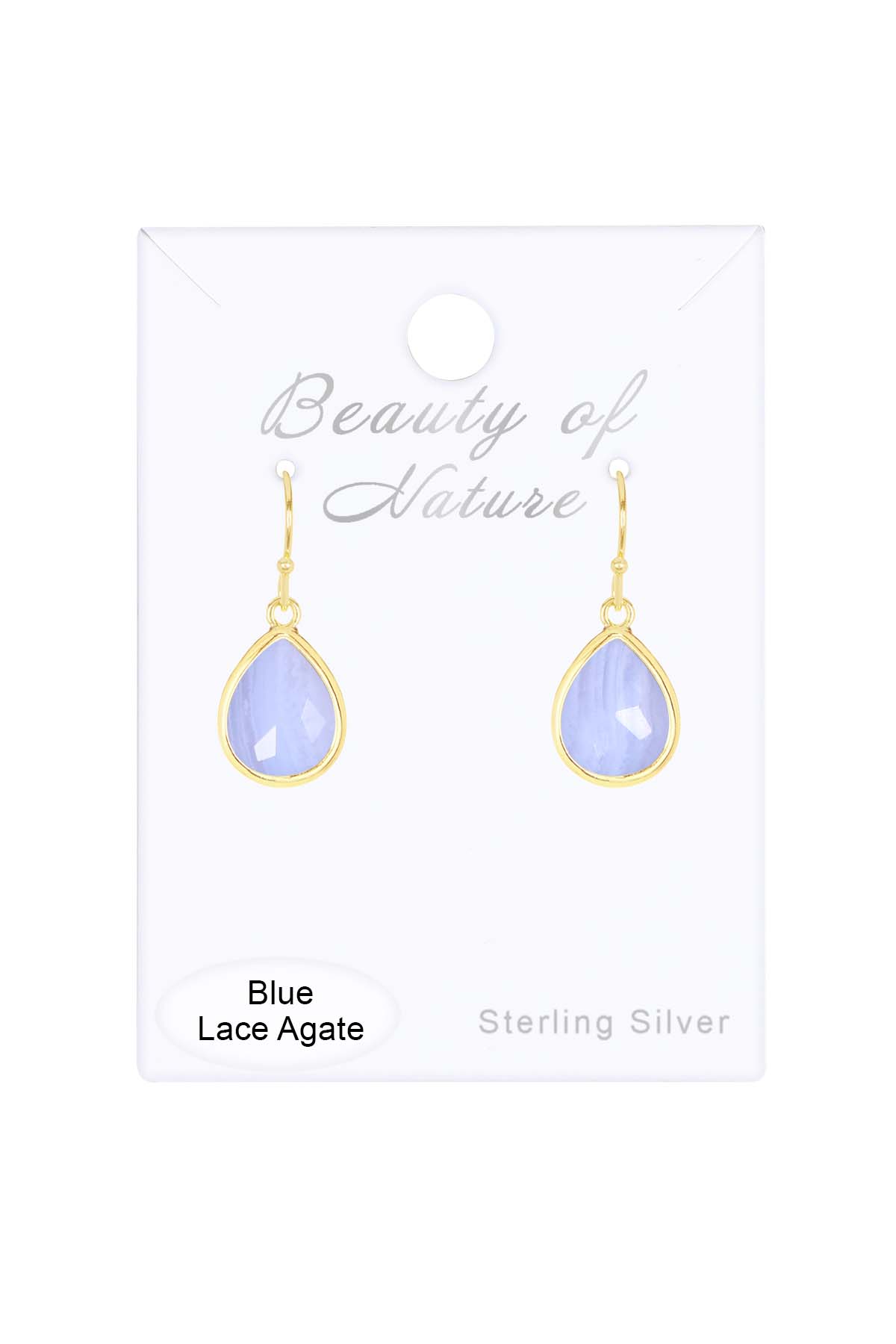 14k Vermeil & Blue Lace Agate Teardrop Earrings - VM