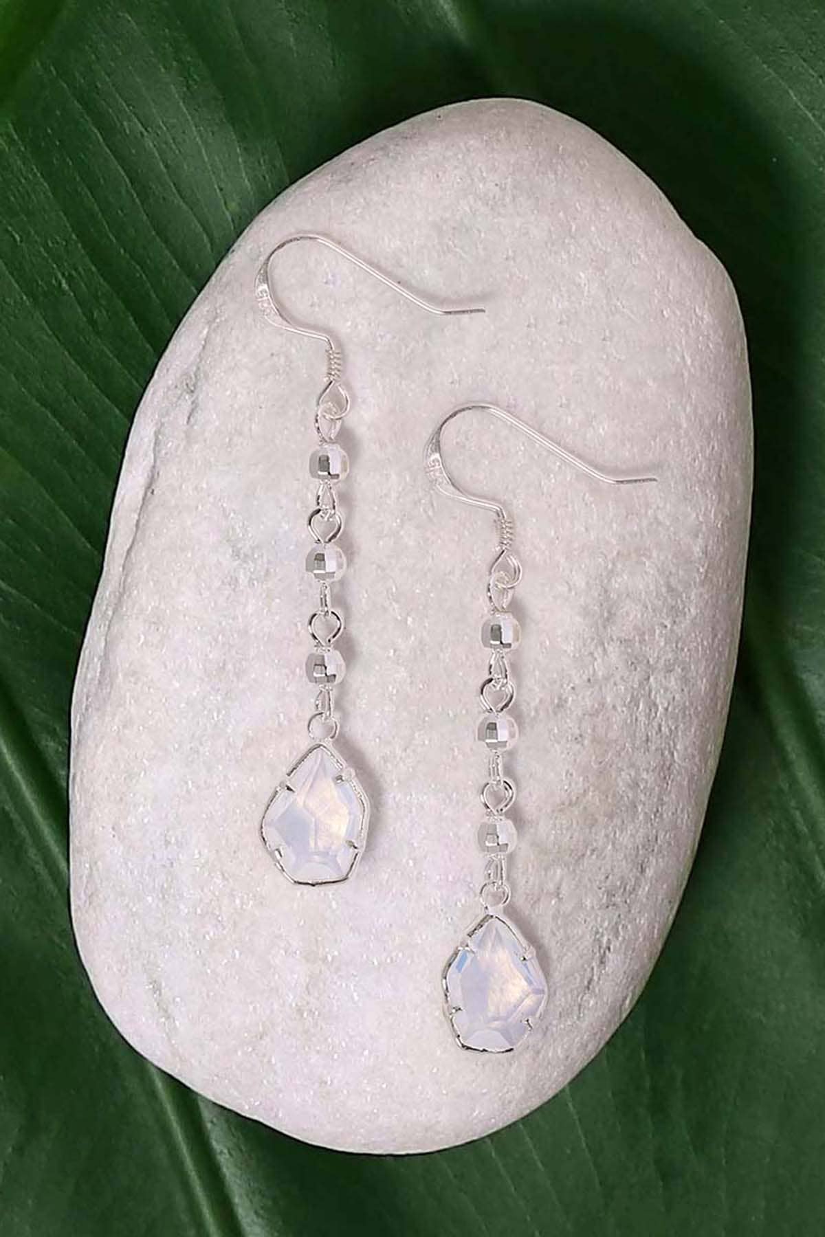 Sterling Silver & Moonstone Crystal Jenny Earrings - SS