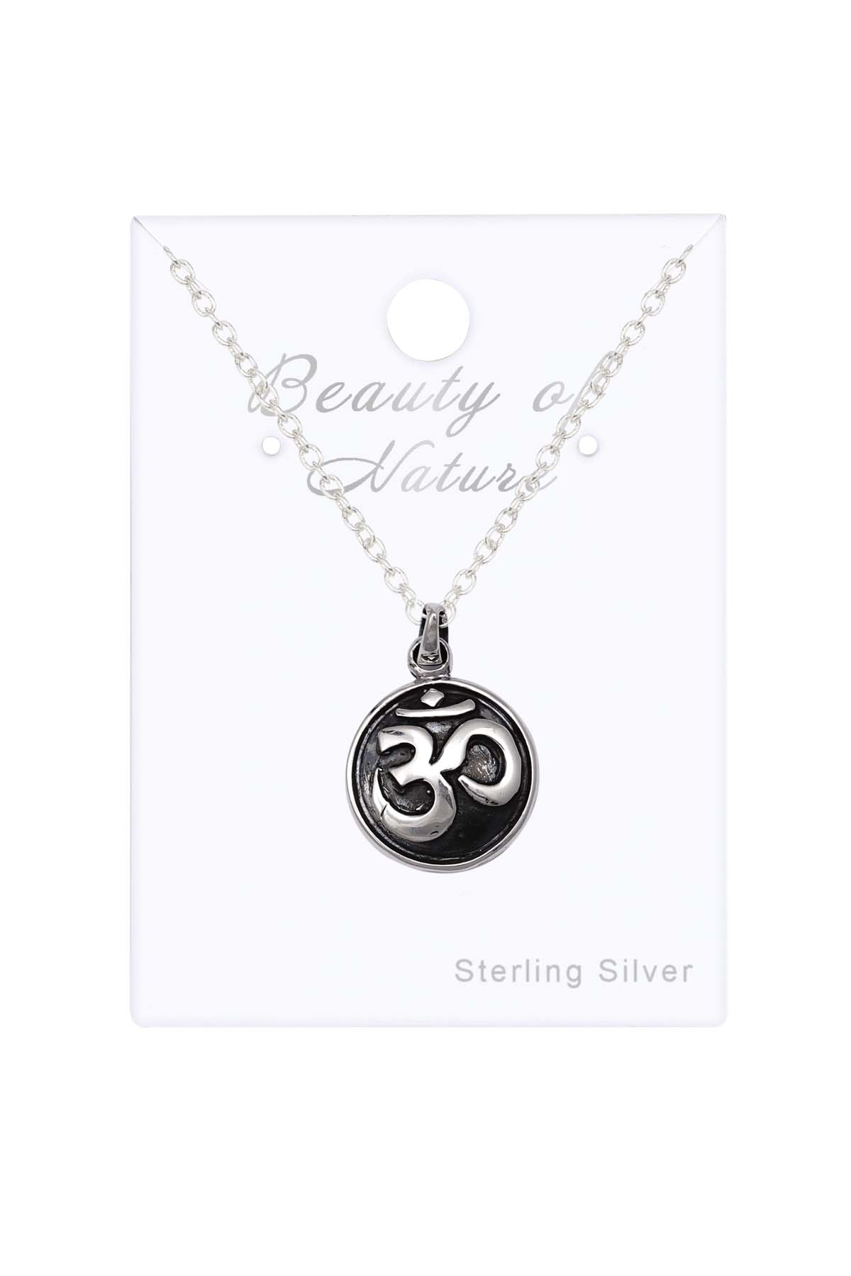 Sterling Silver Sacred Ohm Pendant Necklace - SS