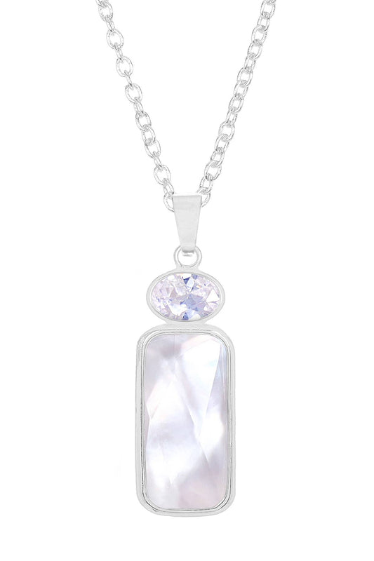 Sterling Silver & Mother Of Pearl Pendant Necklace - SS