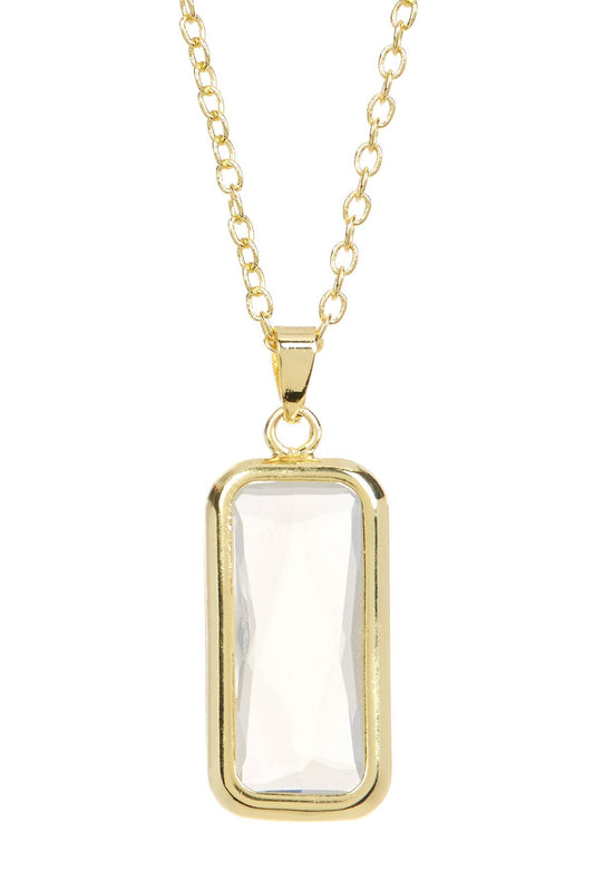 14k Vermeil & Moonstone Crystal Pendant Necklace - VM