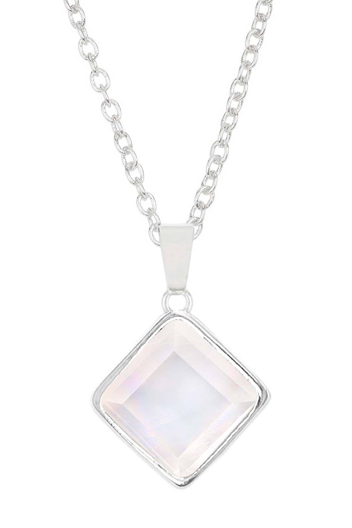 Sterling Silver & Mother Of Pearl Pendant Necklace - SS