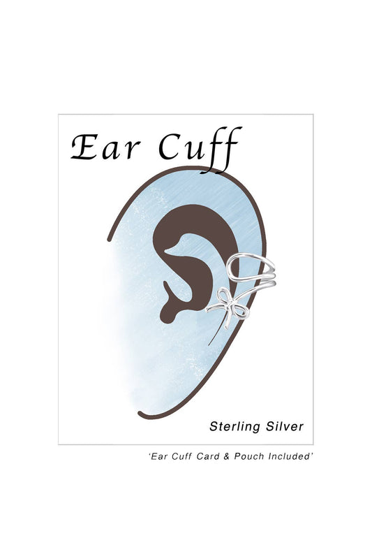 Sterling Silver Bow Tie Ear Cuff - SS