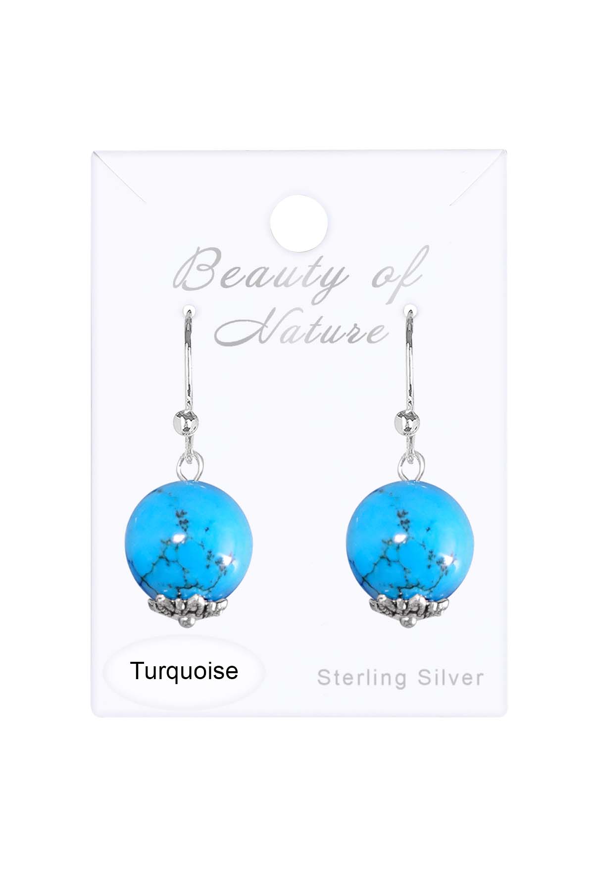 Sterling Silver & Turquoise Cortez Earrings - SS