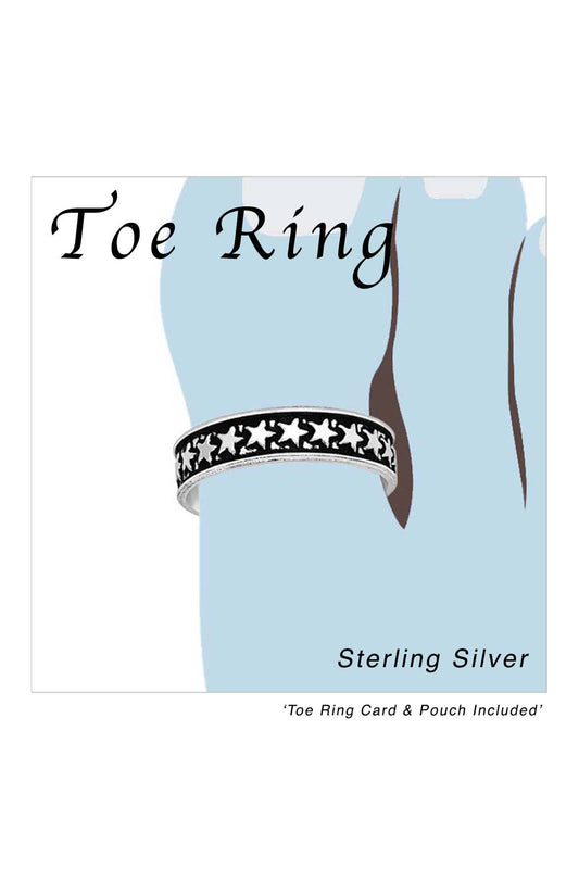 Sterling Silver Stars Adjustable Toe Ring - SS