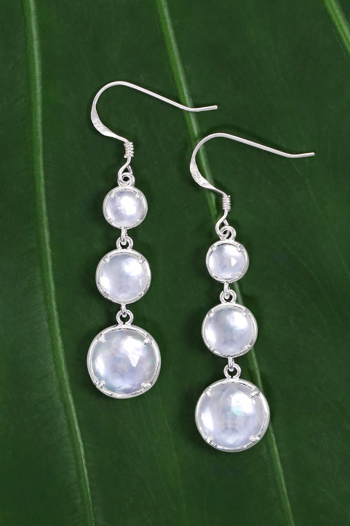 Sterling Silver & Mother Of Pearl Stephanie Earrings - SS