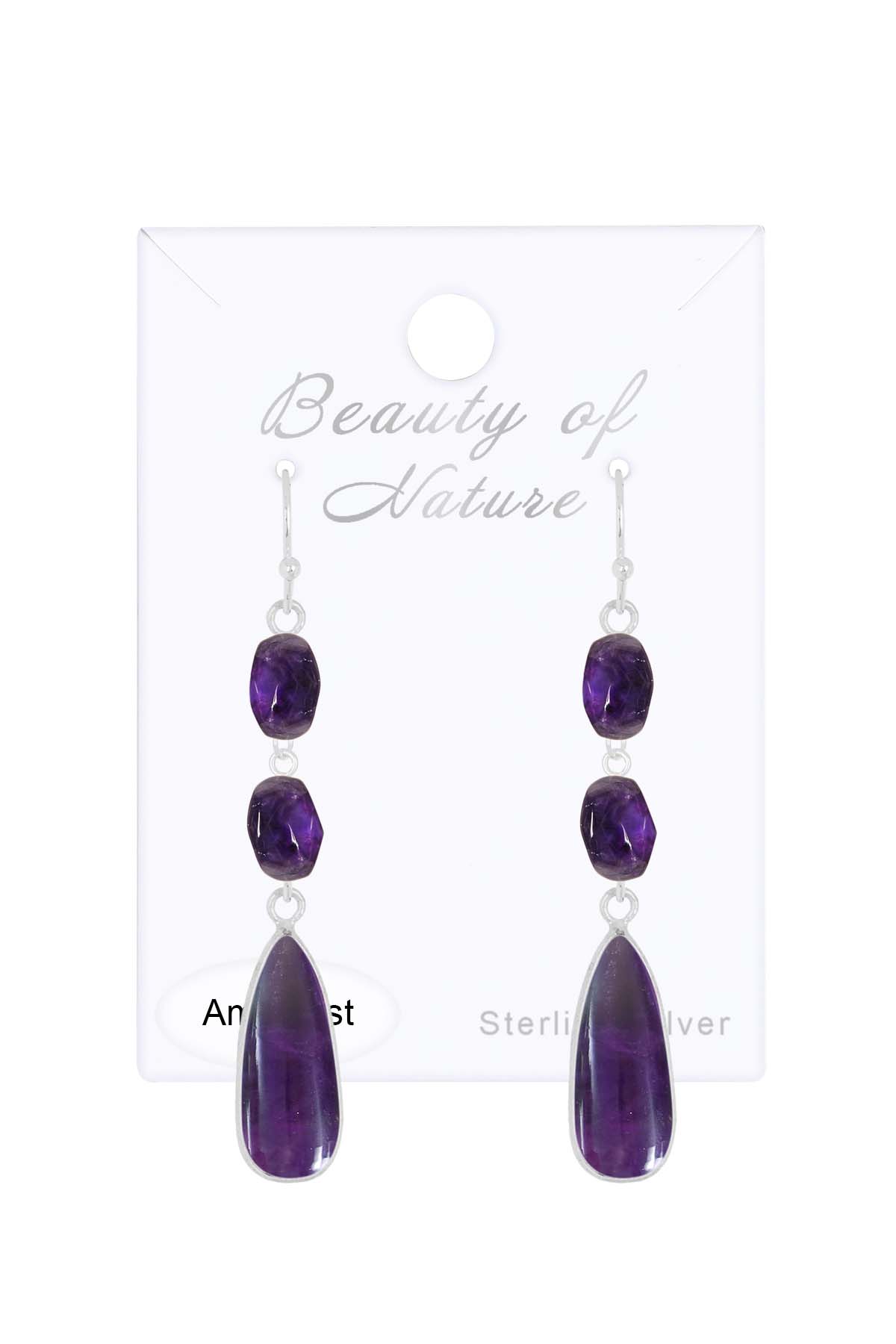 Sterling Silver & Amethyst Marni Drop Earrings - SS