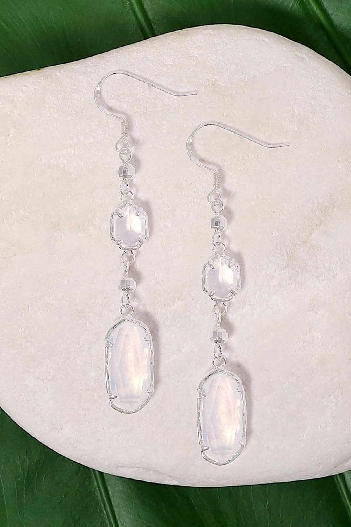 Sterling Silver & Moonstone Crystal Tracy Earrings - SS