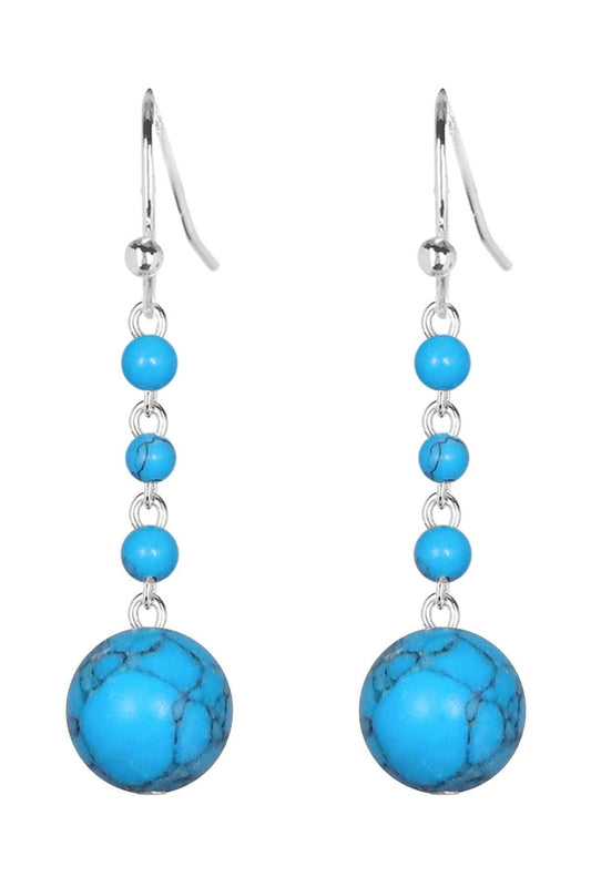 Sterling Silver & Turquoise Mesa Dangle Earrings - SS