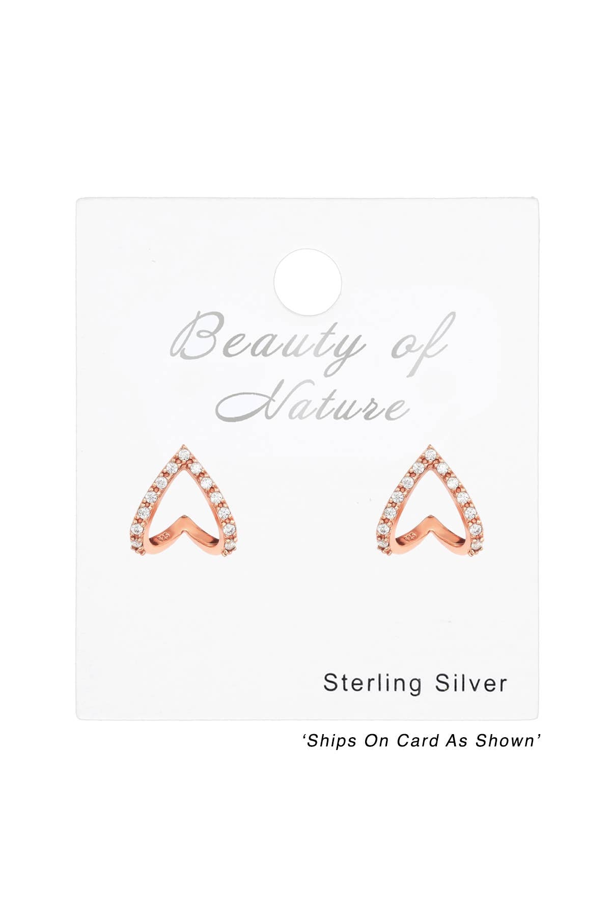 Sterling Silver Heart Ear Studs With Cubic Zirconia - RG