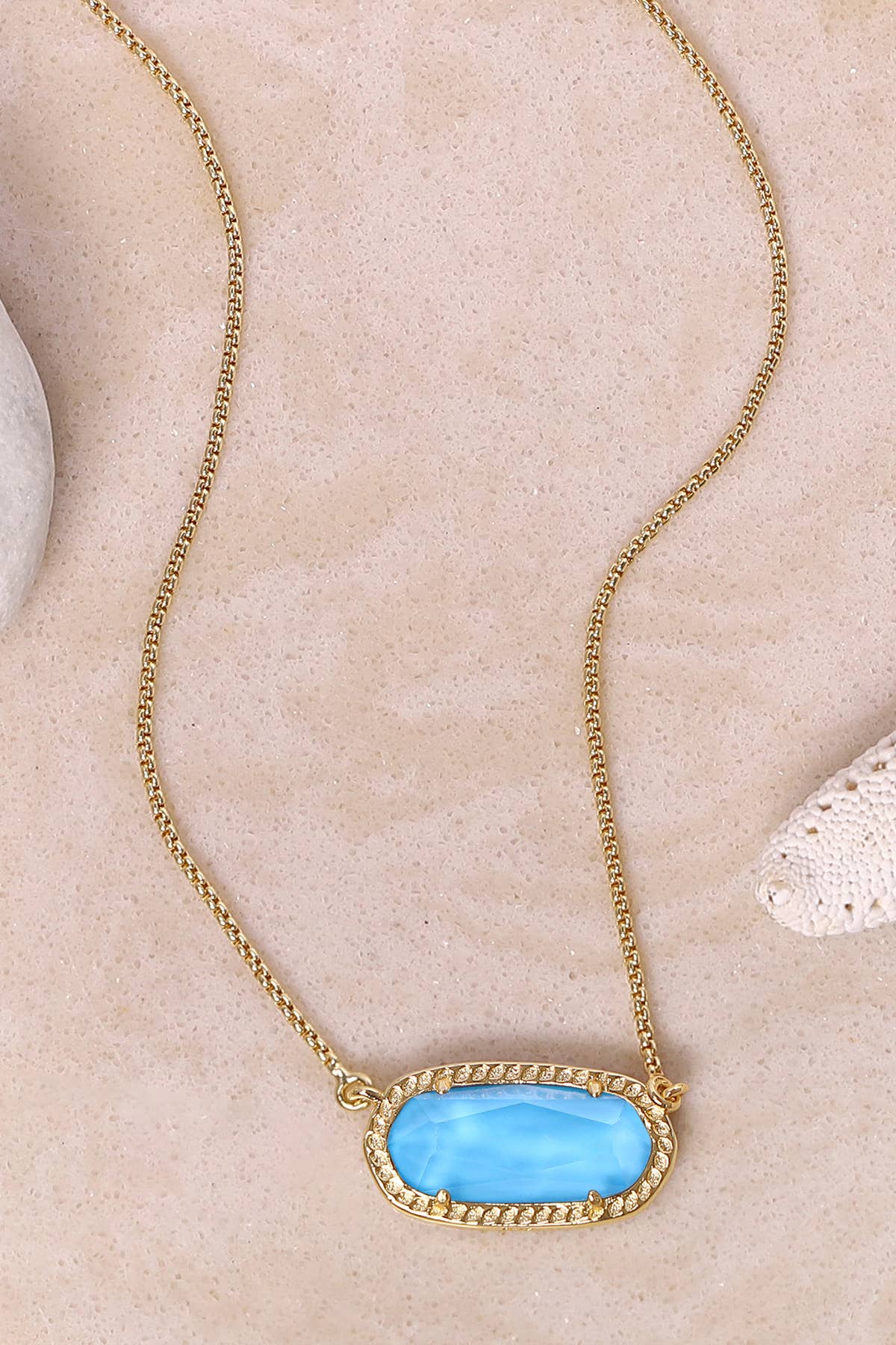 14k Vermeil & Turquoise Quartz Pendant Necklace - VM