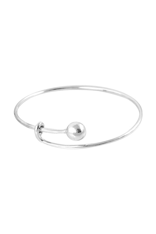 Adjustable Bangle Bracelet In Silver - SF