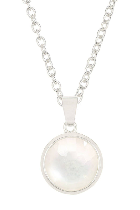 Sterling Silver & Mother Of Pearl Necklace - SS